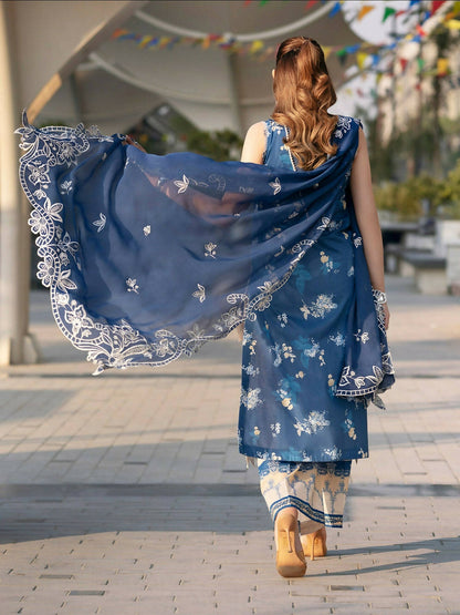 Mahnur Broadway Luxury Lawn'26 Embroidered Unstitched 3-Piece Suit-BW-003