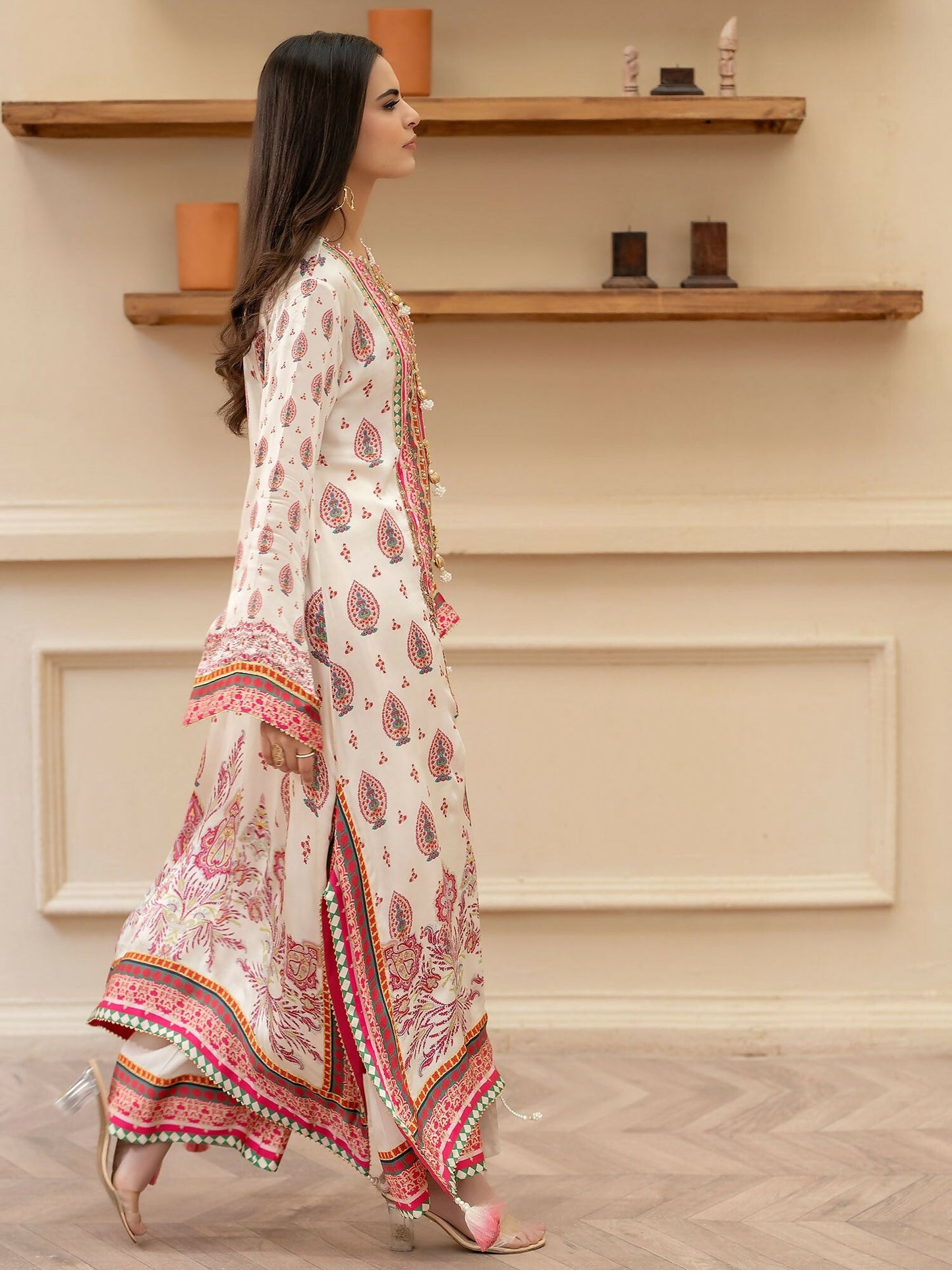 Shiza Hassan Miha Luxury Pret Satin Silk Printed 2-Piece Suit-Blossom