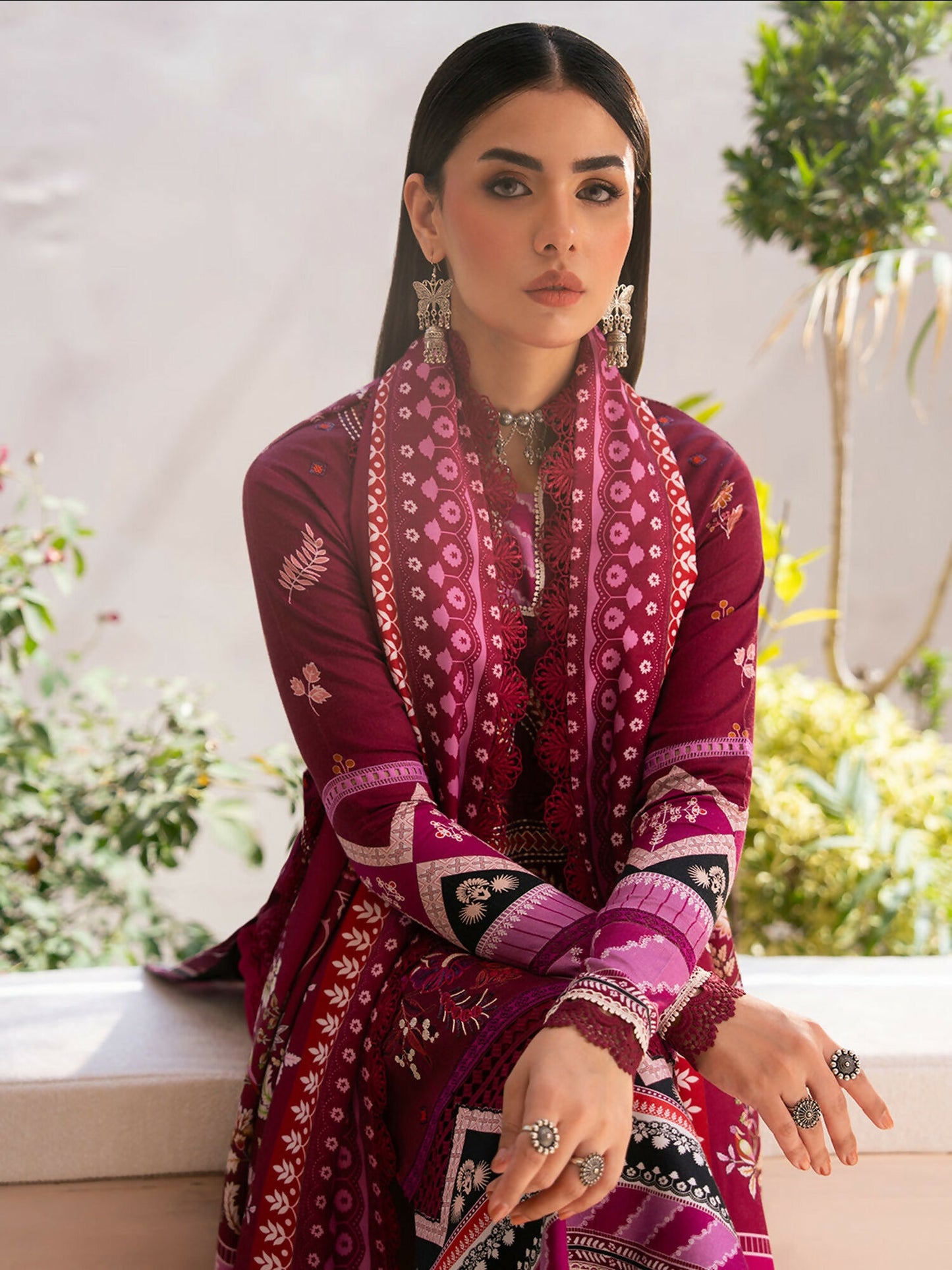 Binilyas Kotrai Embroidered Unstitched 3-Piece Suit-795-B