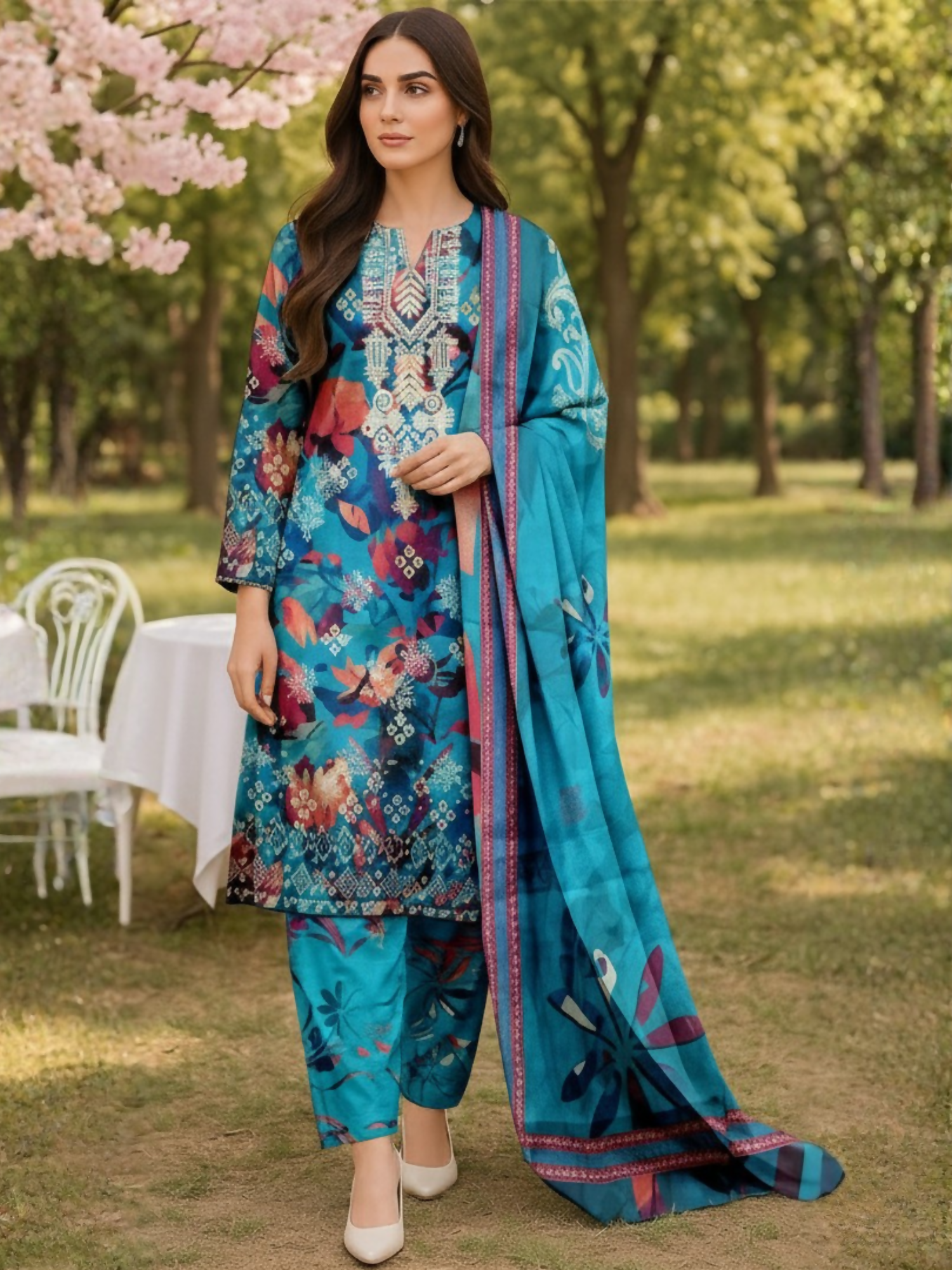 Blush & Bloom Aira Lawn Embroidered Unstitched 3-Piece Suit-02
