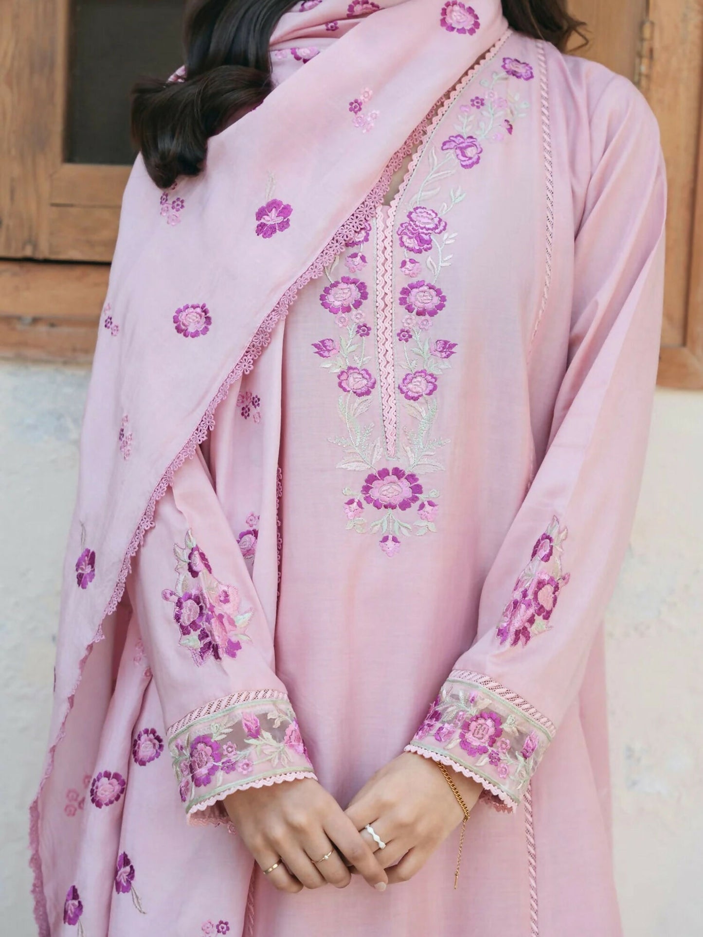 Mannat Clothing Lawn Embroidered Stitched Suit-Ballet
