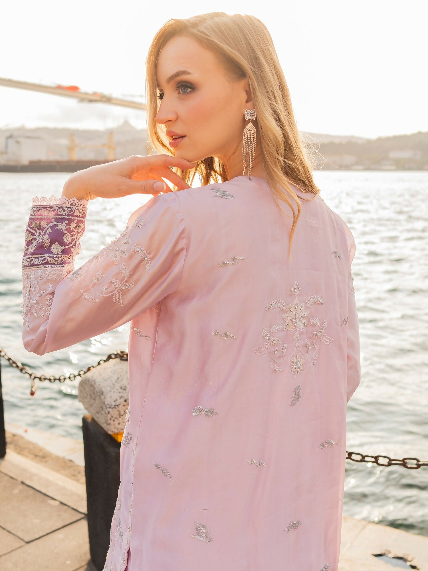 Farooq Hameed Studio EiD Collection'26 Pure Silk Embroidered Stitched 3-Piece Suit-Eva