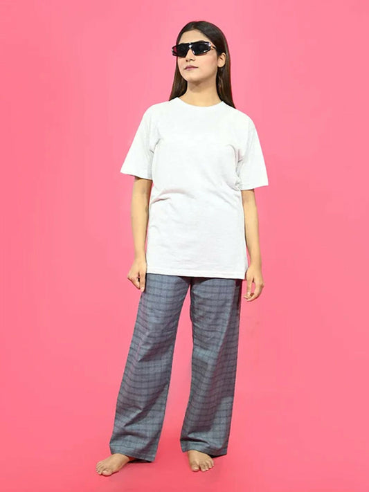 Funky's Printed Checked Loungewear Trouser-14624