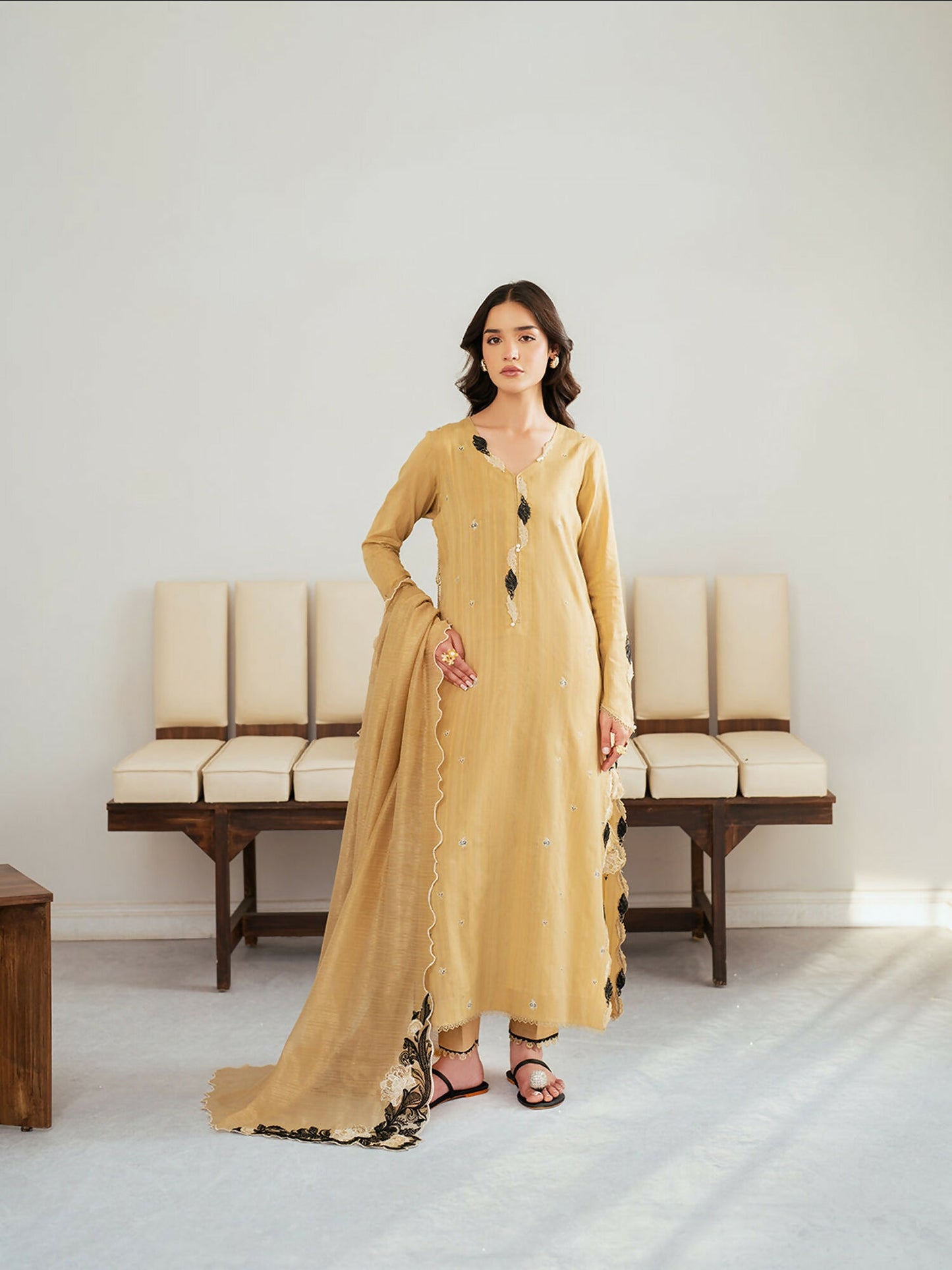 Mahnur Sera Pret'26 Jacquard Lawn Embroidered Stitched 3-Piece Suit-SP-04