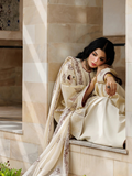 Cream Panache Apparel Noor Mahal Cotton Printed Stitched Suit-Razeen