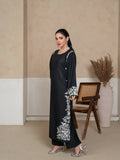 Stylish Collection Whisper Pret Linen Embroidered Stitched 2-Piece Suit-Black Margarita Embroidered