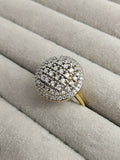 H&A Jewellery 18K Gold Polished Zircon Diamond Cluster Ring