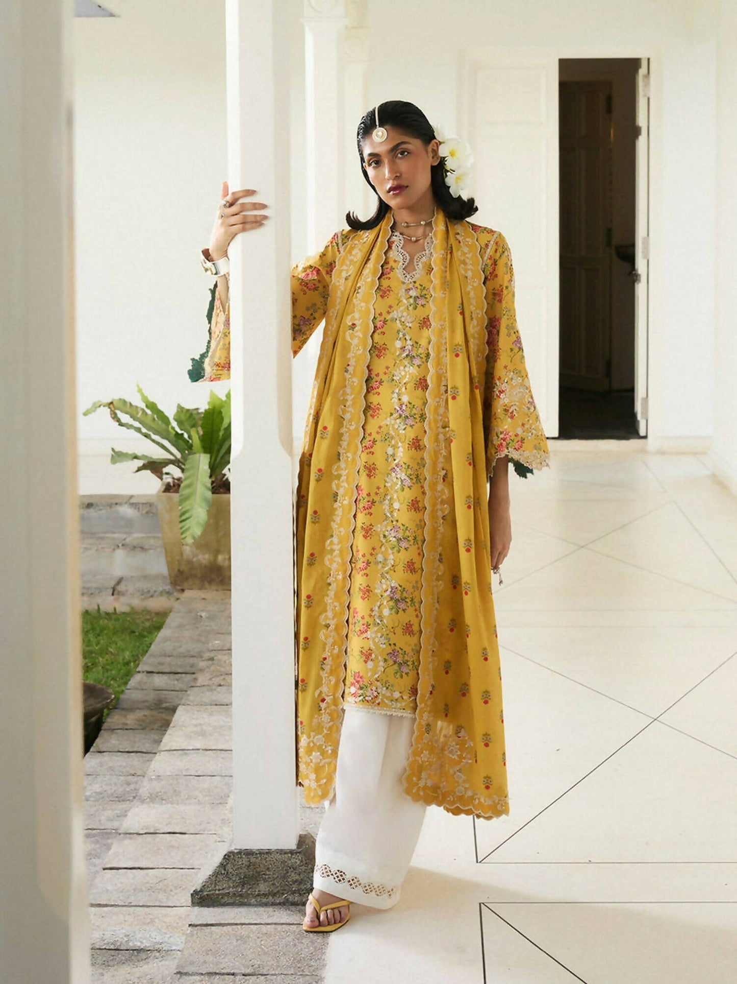 Hussain Rehar Pret SS'25 Lawn Embroidered Stitched 3-Piece Suit-Enid