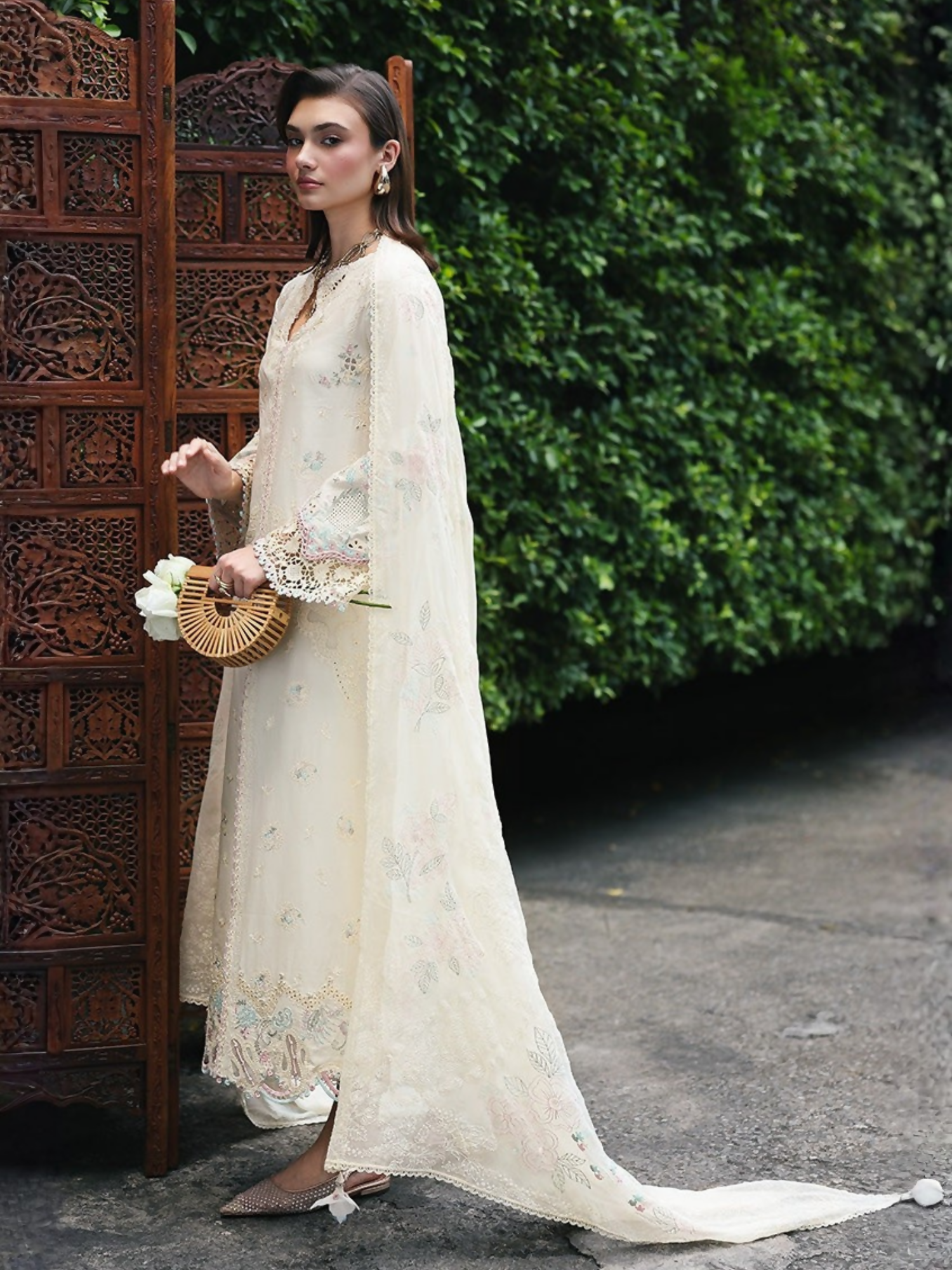 Qalamkar Qline Lawn Drop-1 Embroidered Unstitched 3-Piece Suit-RP-01 Savera
