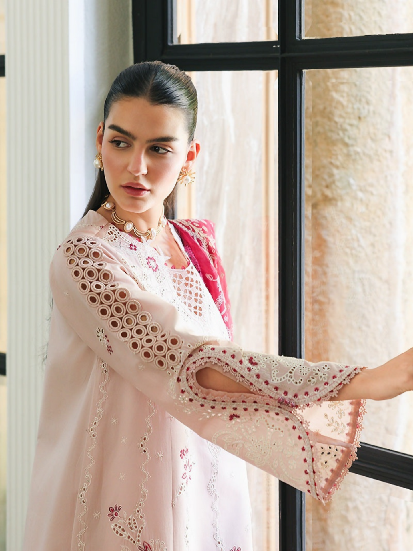 Qalamkar Qline Lawn Drop-1 Embroidered Unstitched 3-Piece Suit-RP-09-Reyna