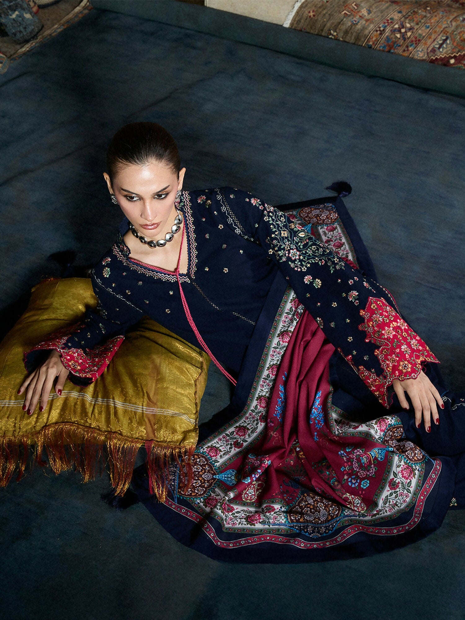 Jugnu by Hussain Rehar Karandi AW 25 - Edit III Embroidered Unstitched 3-Piece Suit-Firo