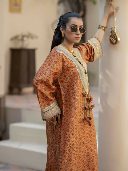 Shiza Hassan Chap Tilak Formals Pure Tusser Silk Embroidered Stitched 2-Piece Suit-Heirloom