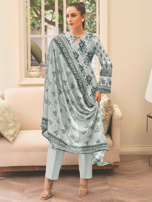 Cross Sketch Lawn Printed Unstitched 2-Piece Suit-Seher