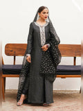 Hussain Rehar Luxury Pret Eid'23 Raw Silk Embellished Stitched 3-Piece Suit-Ebony