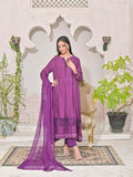Ruby's Couture Shireen Raw Silk Embroidered Stitched 3-Piece Suit-Ghazel