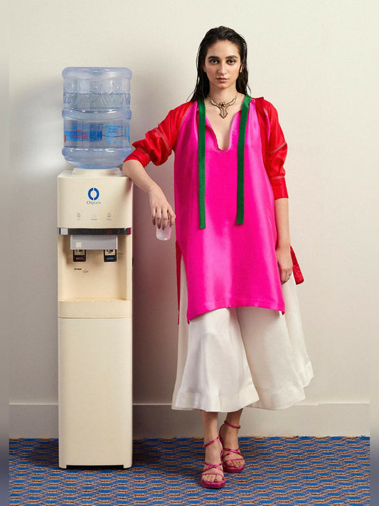 Pink Hussain Rehar Pay Day Volume - ||| Raw Silk Printed Stitched 2-Peice Suit-Vivid