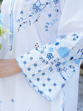 HU Studios Soléa Collection Lawn Cotton Embroidered Stitched 2-Piece Suit-Azure Mist