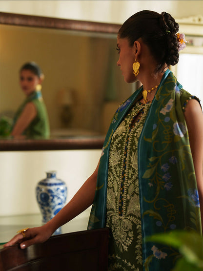 Binilyas Heritage Dore Summer'26 Lawn Embroidered Unstitched 3-Piece Suit-177-A