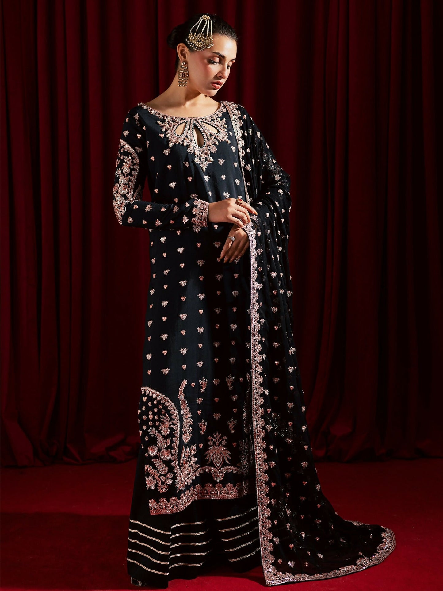 Allure By IH Luxury Pret Raw Silk Embellished Stitched 3-Piece Suit-Mohini