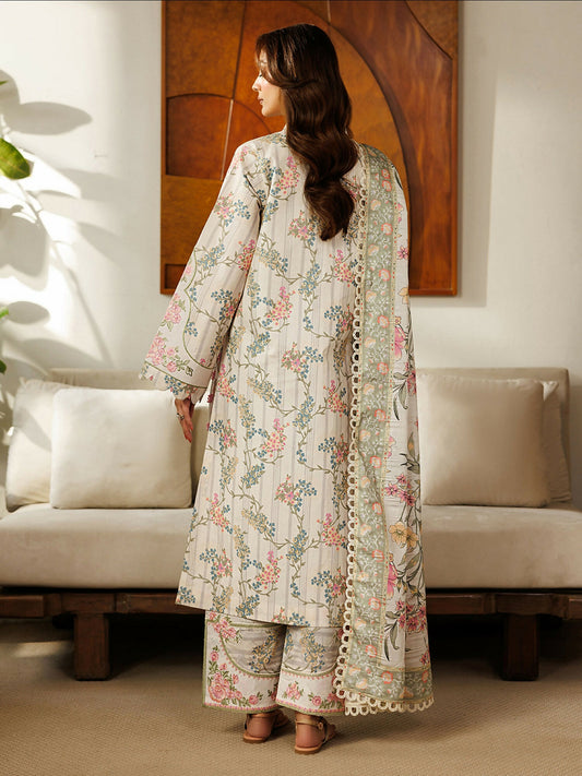 Mahnur Leila Lawn'26 Embroidered Unstitched 3-Piece Suit-L-03