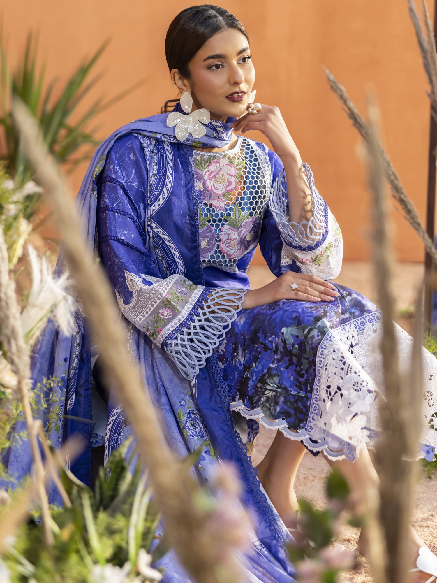 Parishay Ivy Bloom'26 Lawn Embroidered Unstitched 3-Piece Suit-IB-08