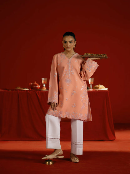 Joolie By Saira Rizwan Lawn Embroidered Stitched 2-Piece Suit-Joolie Peach-JBP25-05