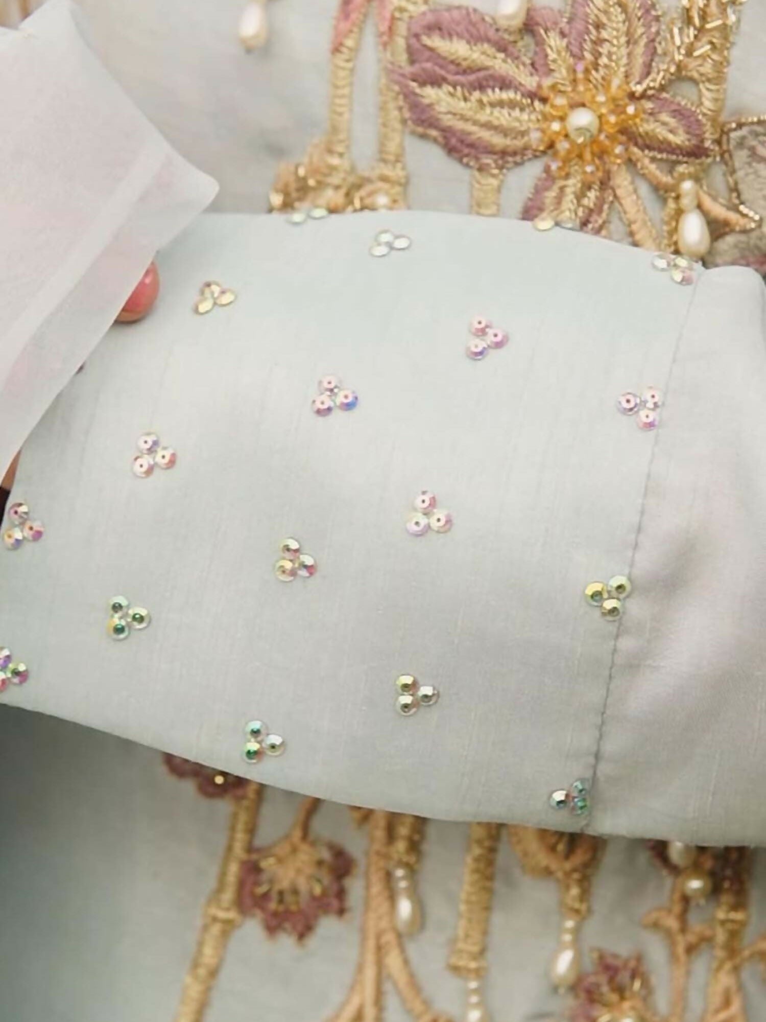 Shiza Hassan Nadia Luxury Pret Korean Raw Silk Embellished Stitched 2-Piece Suit-Allure