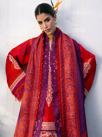 Binilyas Gulrukh Khaddar Embroidered Unstitched 3-Piece Suit-65-B