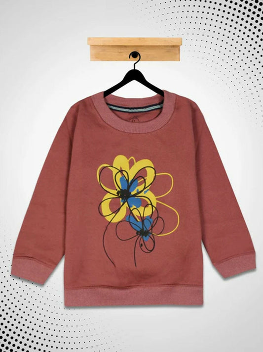 Funky's kid's Flower Printed Coral Sweat Shirt-10190