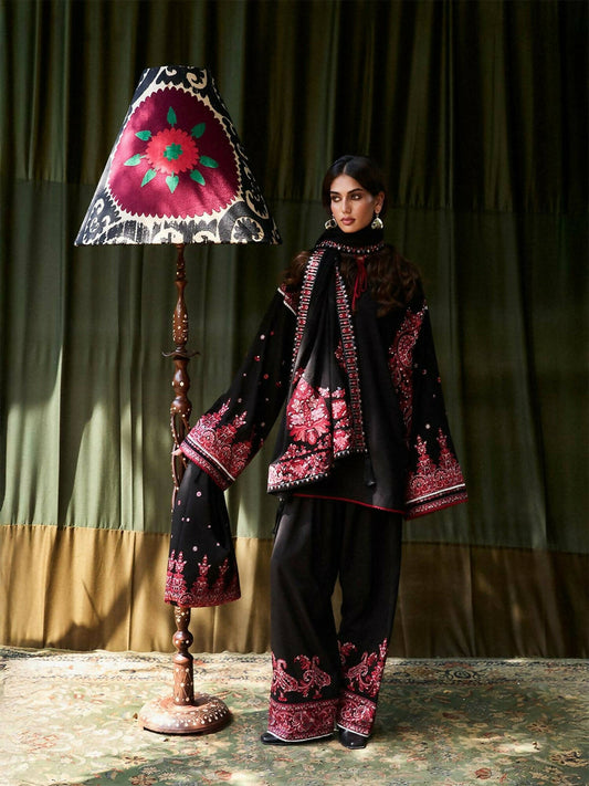 Jugnu By Hussain Rehar AW 25 - Edit I Karandi Embroidered Scarf-Banhi