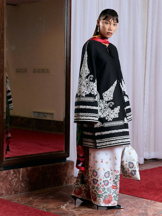 Jugnu by Hussain Rehar Summer Pret'25 Edit III Cotton Embroidered 3-Piece Suit-Liraz