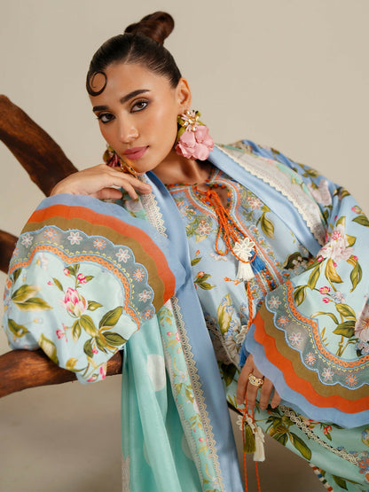 Binilyas Eres Bonita Viscose Embroidered Stitched 3-Piece Suit-1105-B