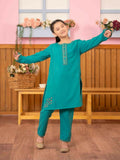Velvour Girls Cotton Embroidered Stitched 2-Piece Suit-VG88-A