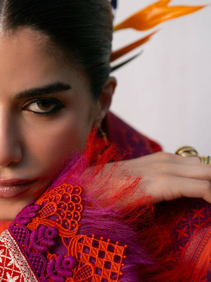 Binilyas Gulrukh Khaddar Embroidered Unstitched 3-Piece Suit-65-B