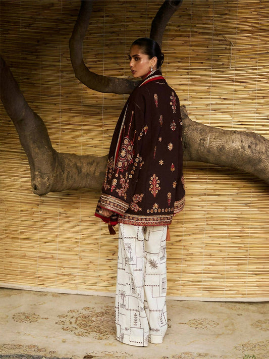 Jugnu By Hussain Rehar AW'25 Edit I Karandi Embroidered Stitched 2-Piece Suit-Bhumi