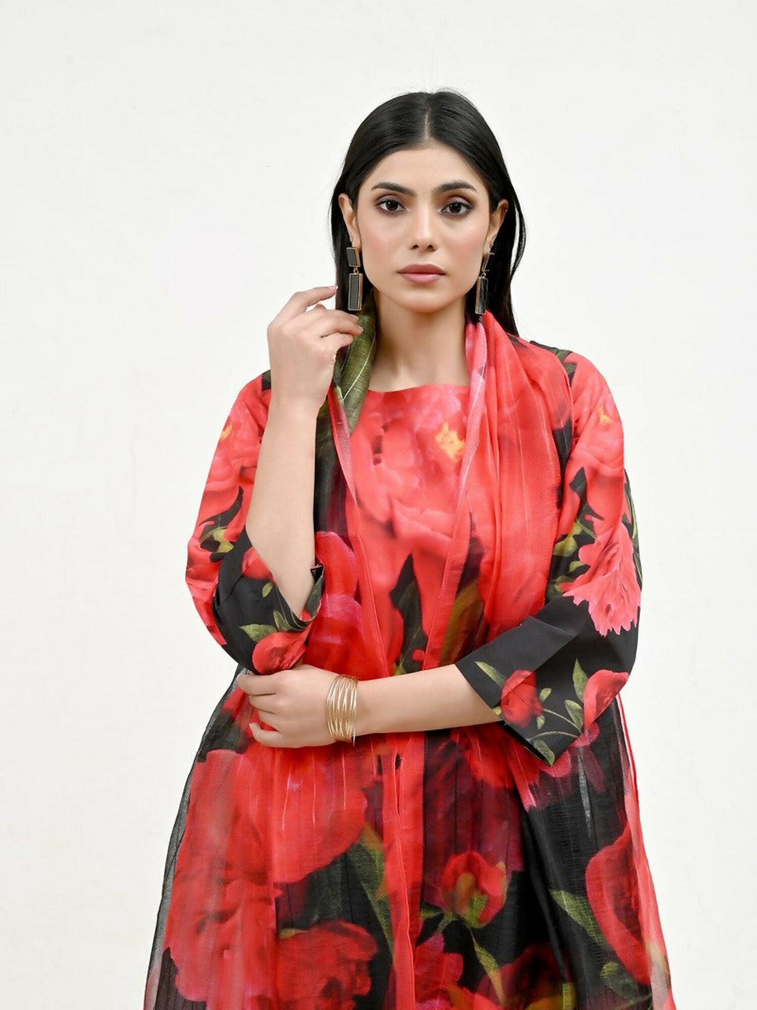 Imran Aftab Valentine's Day Raw Silk Printed Unstitched 3-Piece Suit-IAVD 01