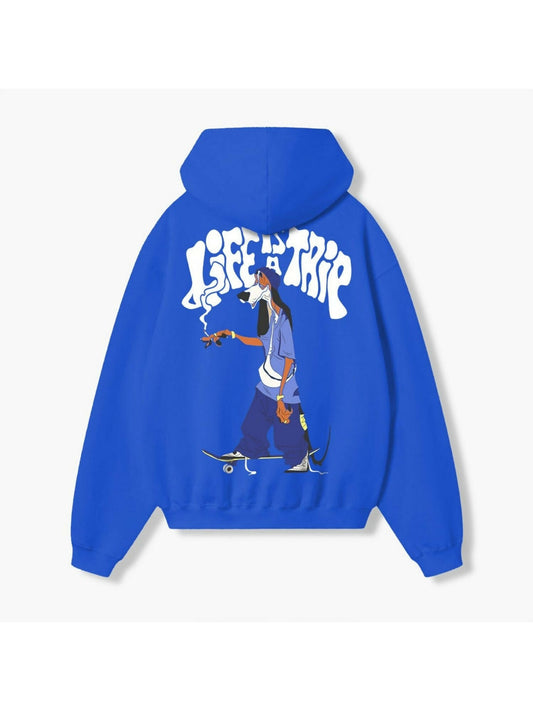 Jupiter Hotep Oversized Life Is A Trip Printed Hoodie-15090