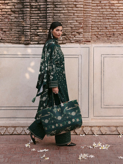 Jugnu By Hussain Rehar Khaddar'25 Embroidered Unstitched 3-Piece Suit-Bita