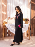 Panache Apparel Winter Core Linen Embroidered Stitched Suit-Silent