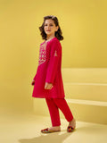 Velvour Girls Cotton Embroidered Stitched 2-Piece Suit-VG159-A