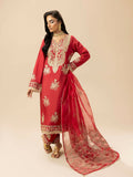Shurooq Garden Of Dreams Silk Embellished Stitched 3-Piece Suit-Crimson