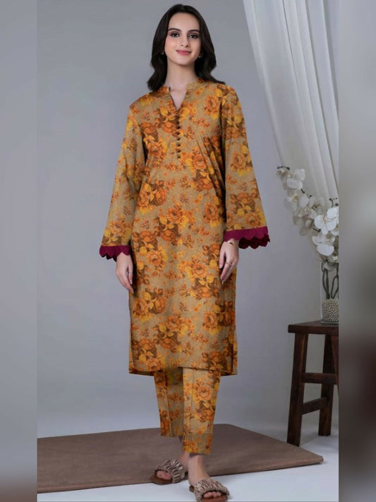 Bin Shaukat Khaddar Karandi Printed Unstitched 2-Piece Suit