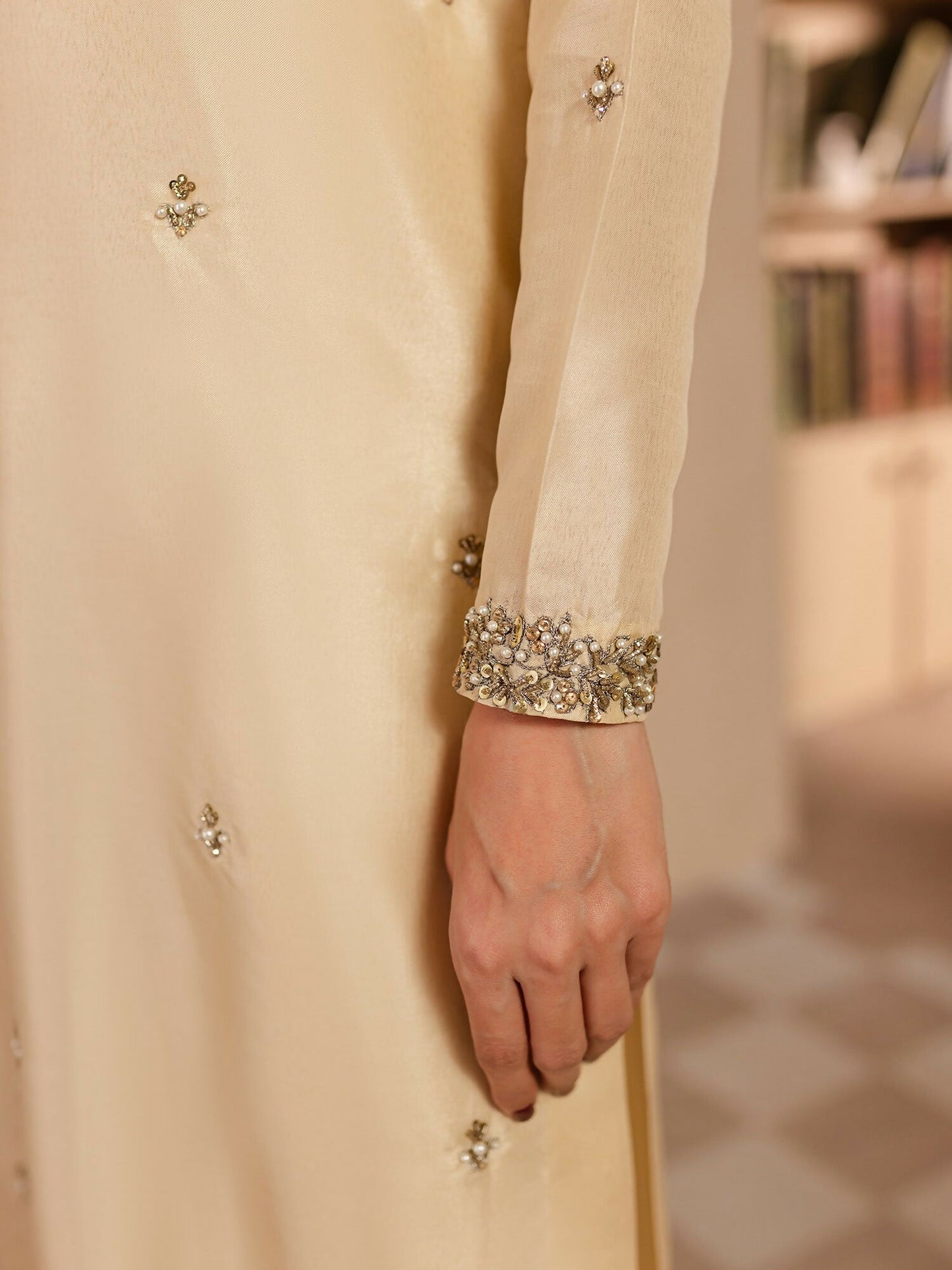 Allure By IH Luxury Pret Raw Silk Embellished Stitched 3-Piece Suit-Charlie