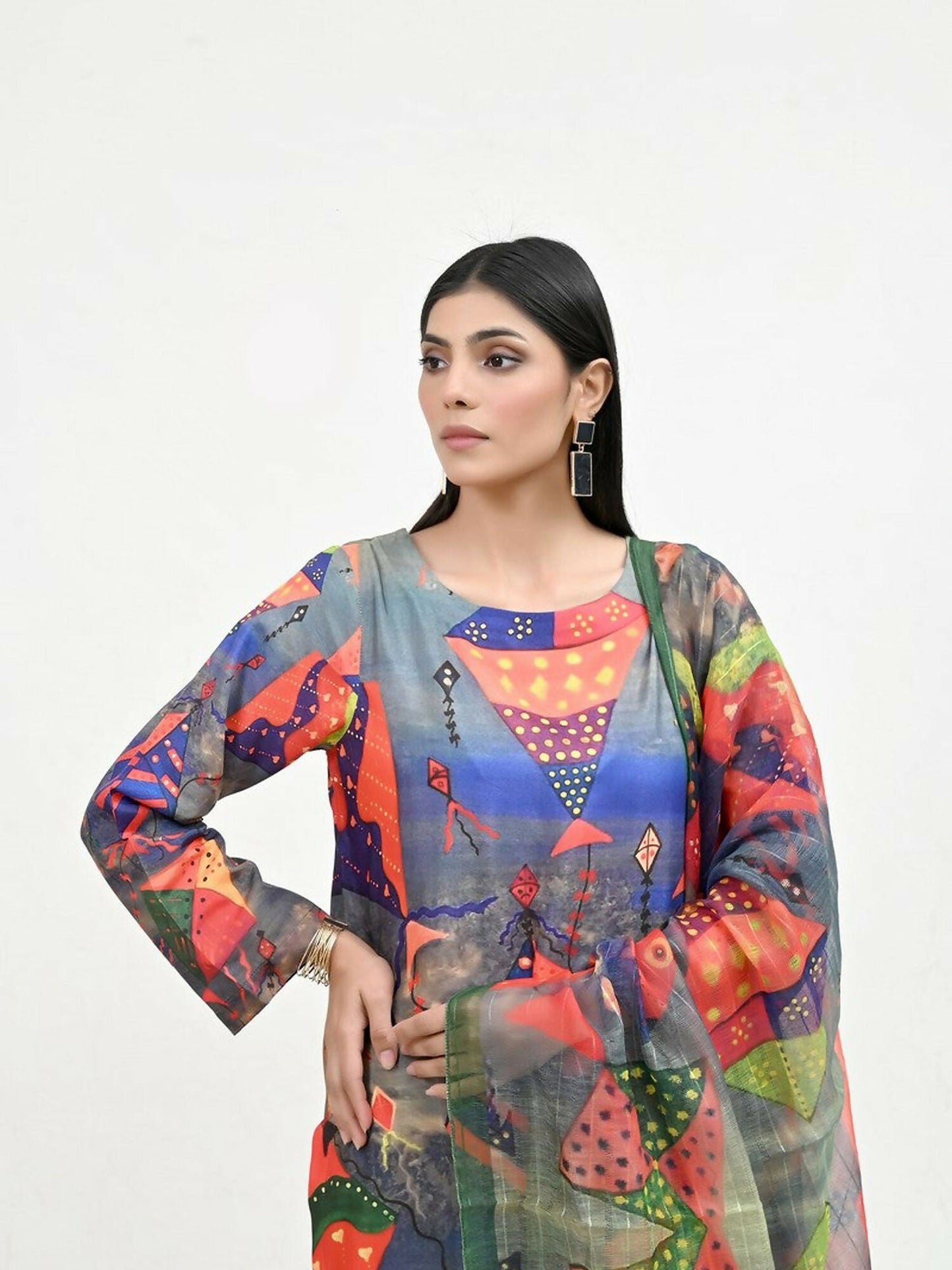 Imran Aftab Basant Mela Raw Silk Printed Unstitched 3-Piece Suit-IARP 05
