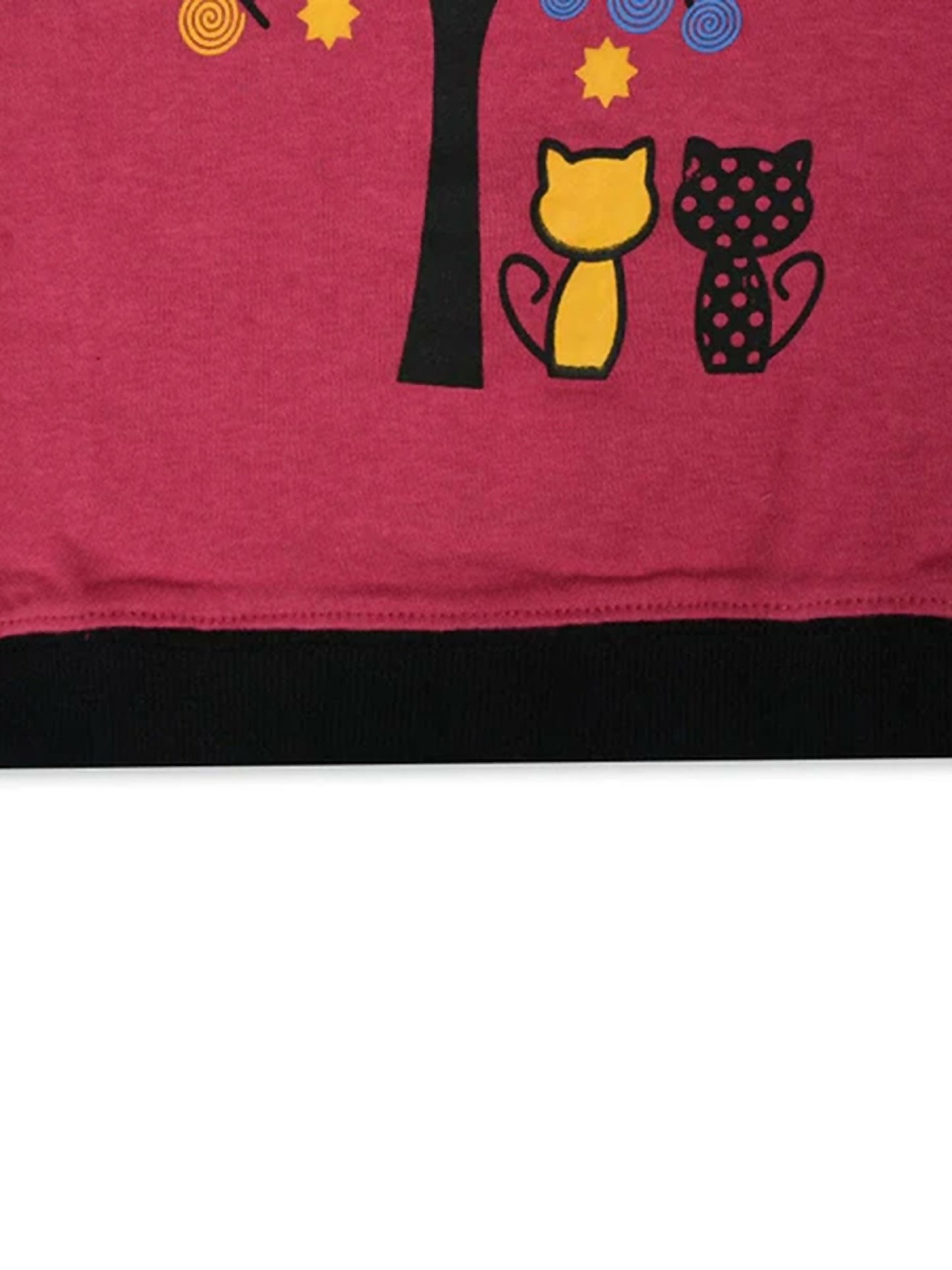 Funky's kid's Kitty Tree Printed Pink Sweat Shirt-10193