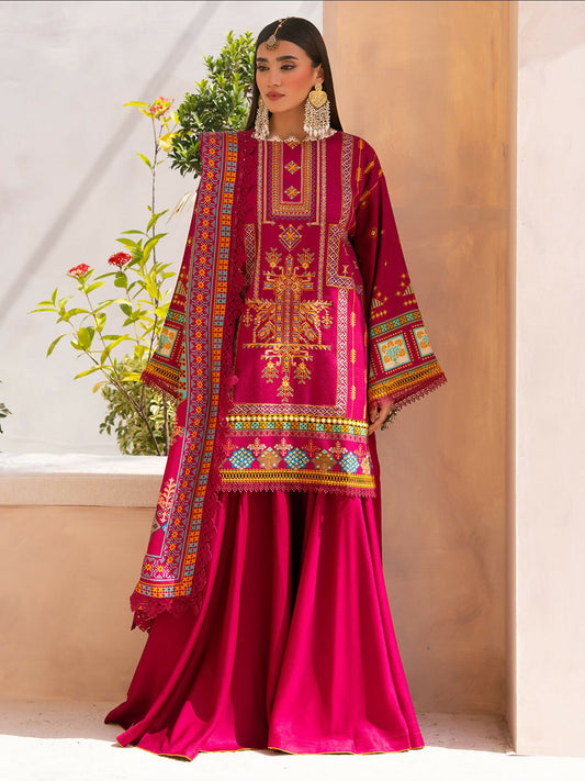 Binilyas Kotrai Embroidered Unstitched 3-Piece Suit-792 -B