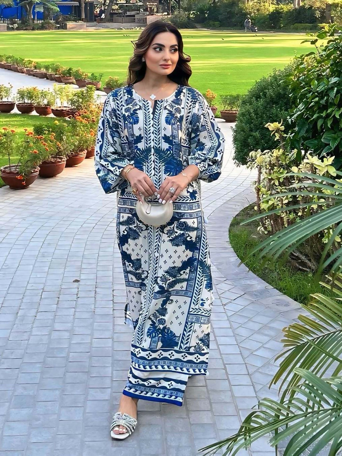 MH Cloth House Poly Lawn Printed Stitched 2-Piece Suit-Parizad