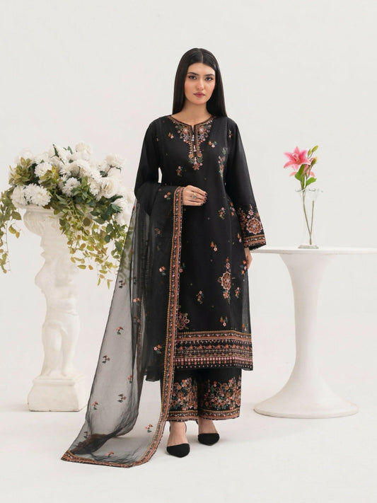 Stylish Collection Saya Pret Cotton Embroidered 3-Piece Suit-Hareem