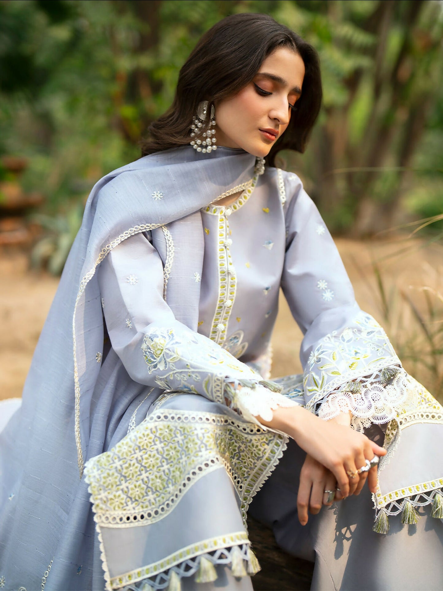 Mahnur Angan Lawn'26 Embroidered Unstitched 3-Piece Suit-AN-006