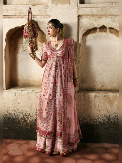 Hussain Rehar Massarat Festive Unstitched'25 Organza 3-Piece Suit-Roshanara